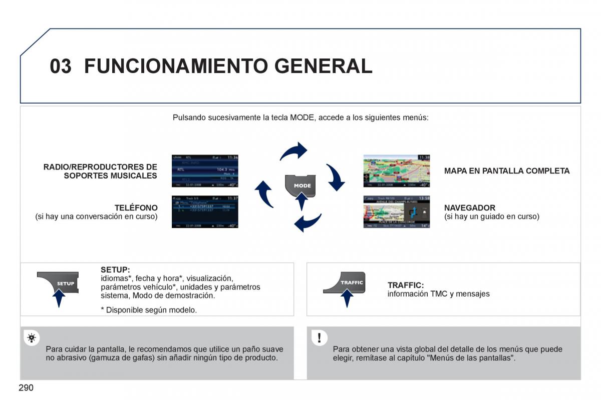 Peugeot 308 SW I 1 manual del propietario / page 292