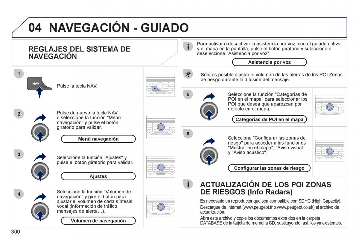 Peugeot 308 SW I 1 manual del propietario / page 302