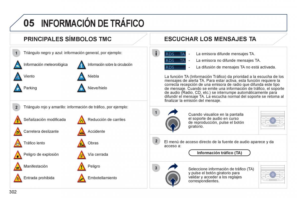 Peugeot 308 SW I 1 manual del propietario / page 304