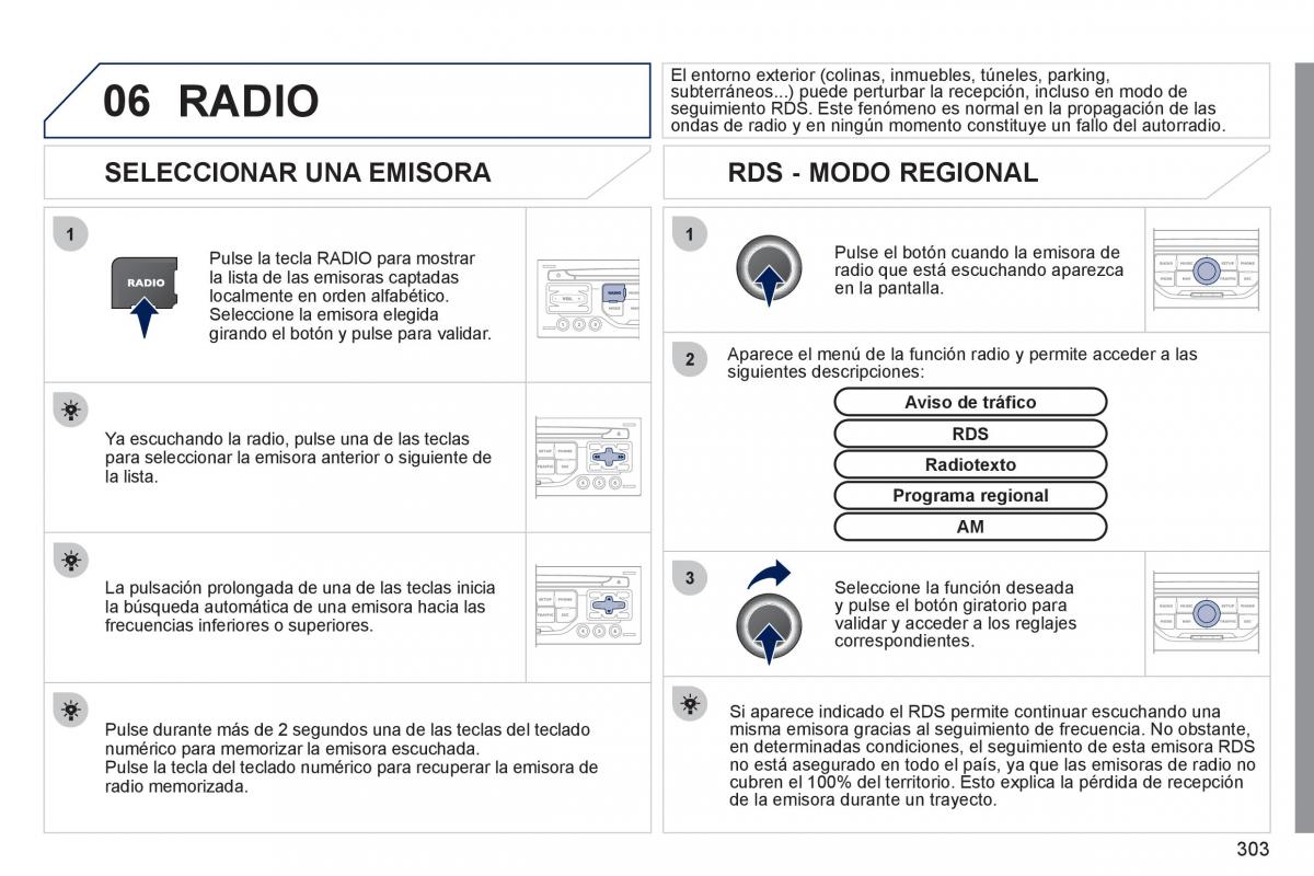 Peugeot 308 SW I 1 manual del propietario / page 305