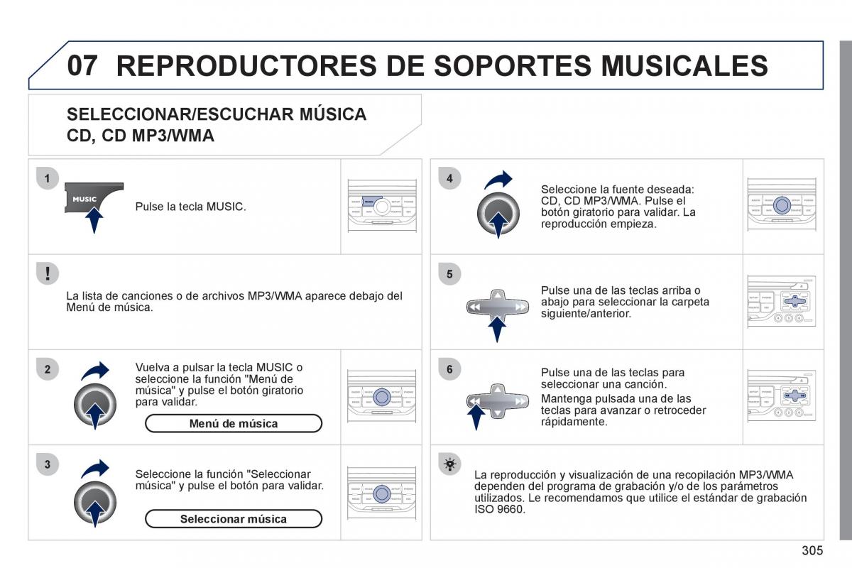 Peugeot 308 SW I 1 manual del propietario / page 307