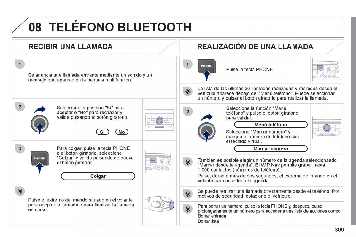 Peugeot 308 SW I 1 manual del propietario / page 311