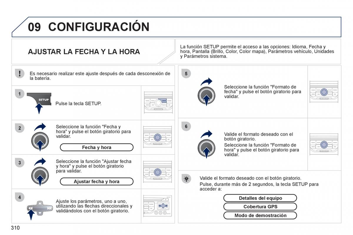 Peugeot 308 SW I 1 manual del propietario / page 312