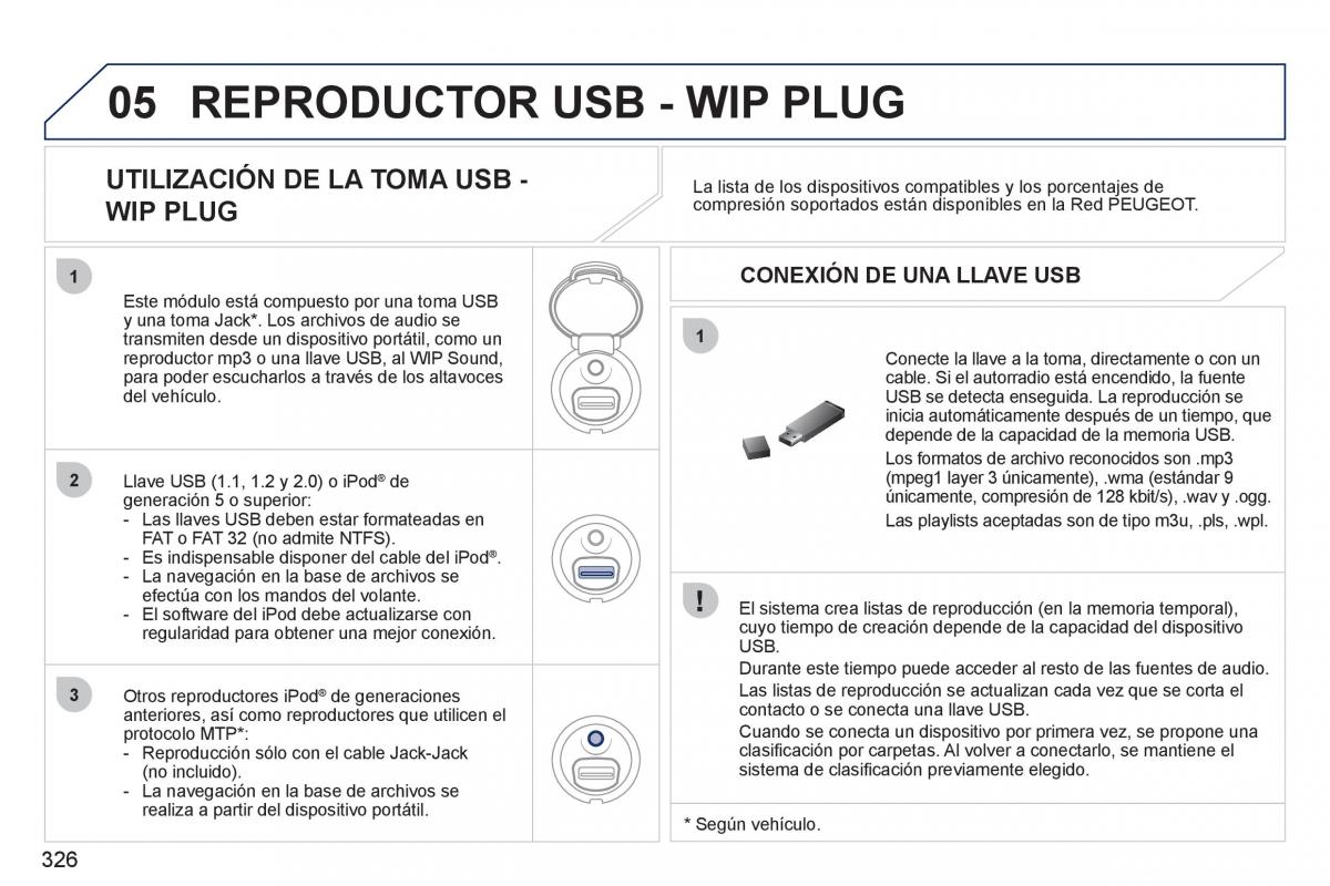 Peugeot 308 SW I 1 manual del propietario / page 328