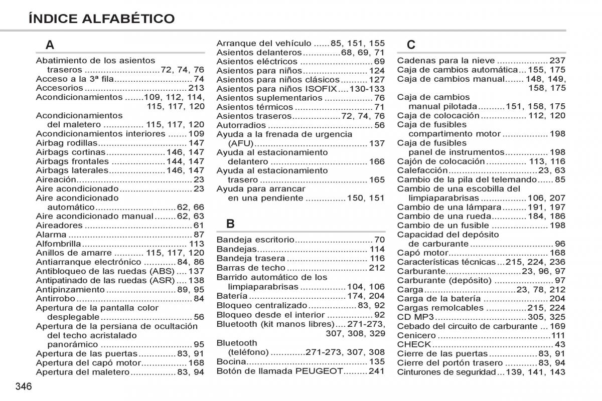 Peugeot 308 SW I 1 manual del propietario / page 348