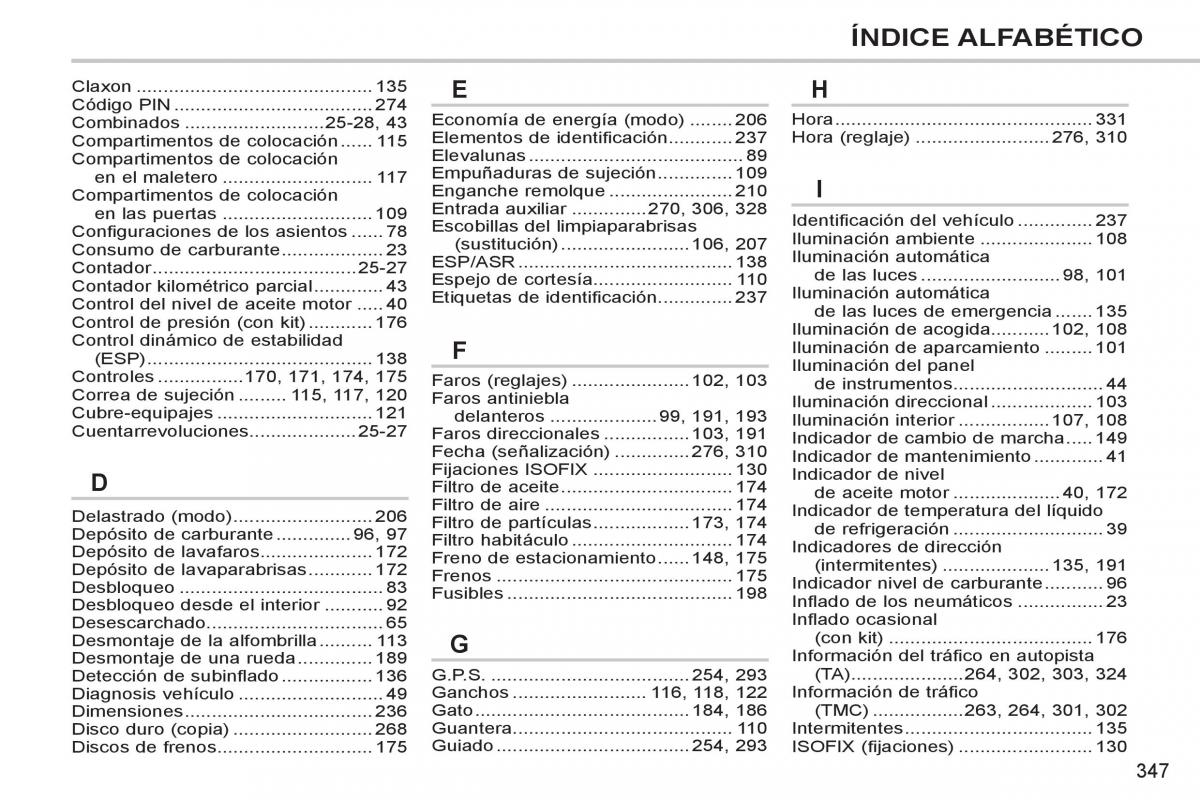 Peugeot 308 SW I 1 manual del propietario / page 349