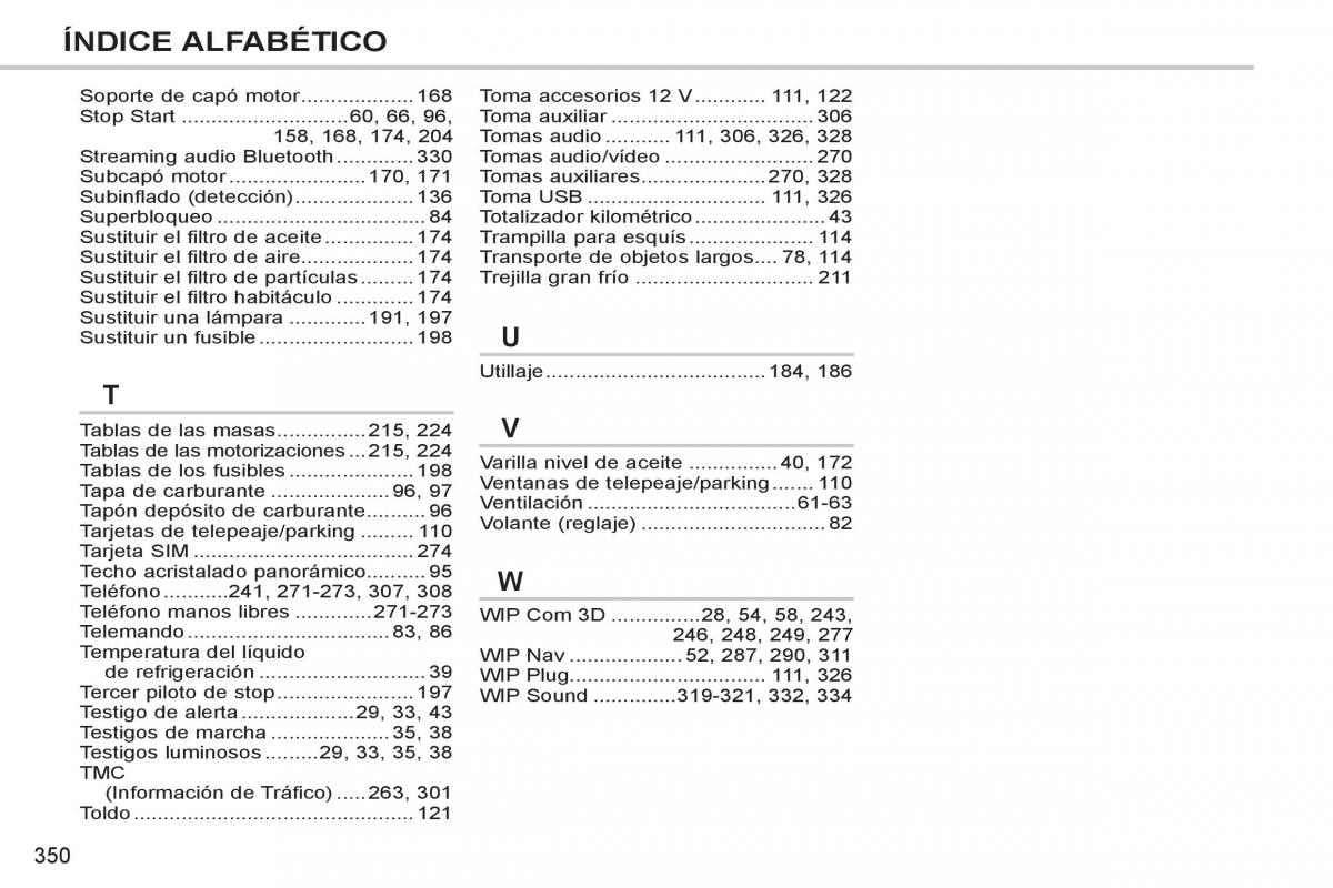 Peugeot 308 SW I 1 manual del propietario / page 352