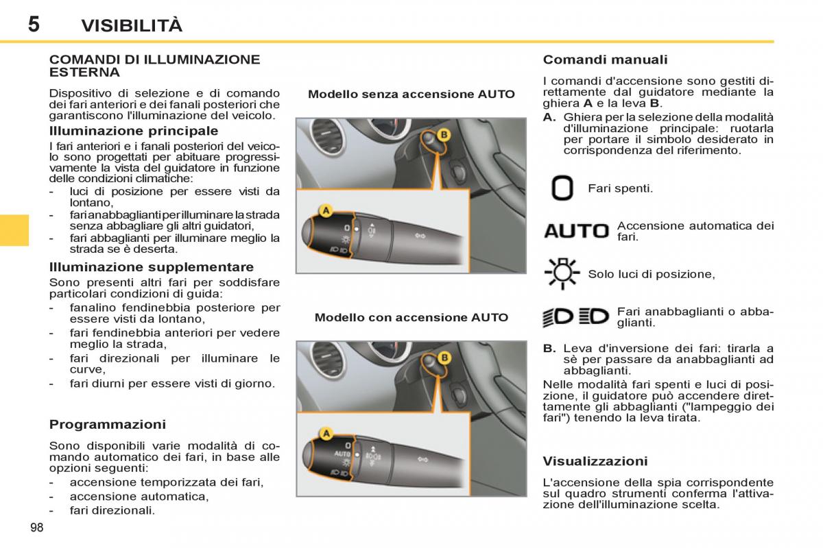 Peugeot 308 SW I 1 manuale del proprietario / page 100