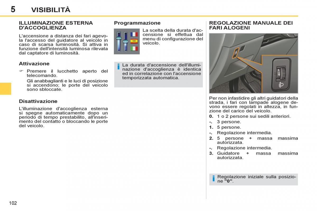 Peugeot 308 SW I 1 manuale del proprietario / page 104