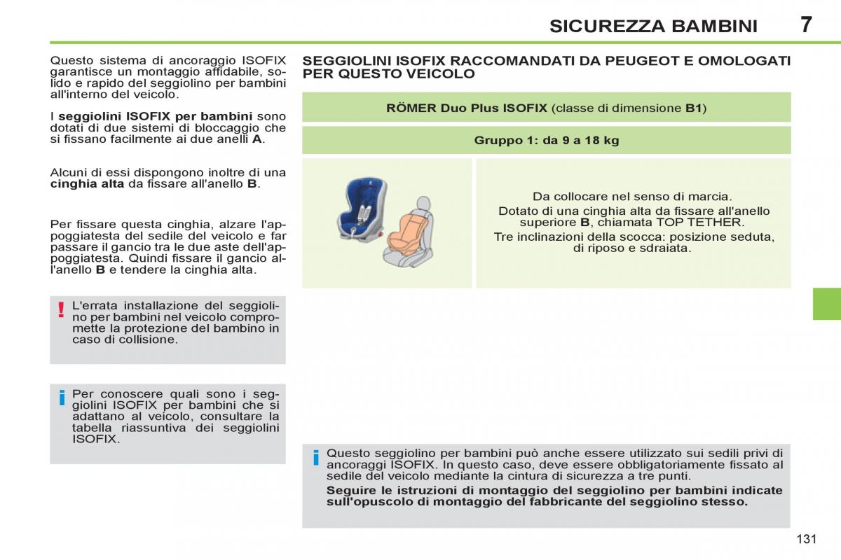 Peugeot 308 SW I 1 manuale del proprietario / page 133