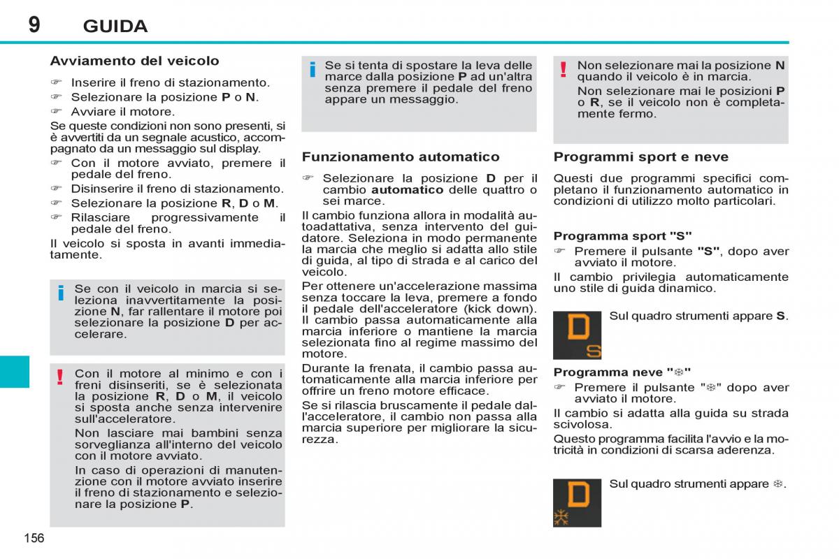 Peugeot 308 SW I 1 manuale del proprietario / page 158