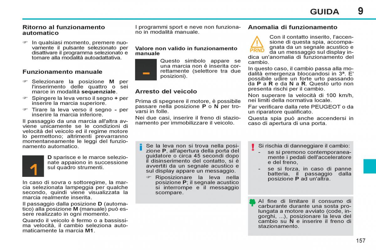 Peugeot 308 SW I 1 manuale del proprietario / page 159