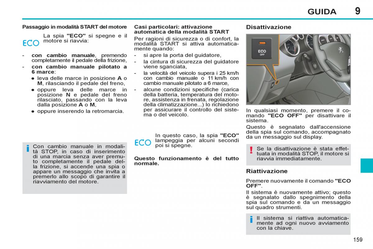 Peugeot 308 SW I 1 manuale del proprietario / page 161