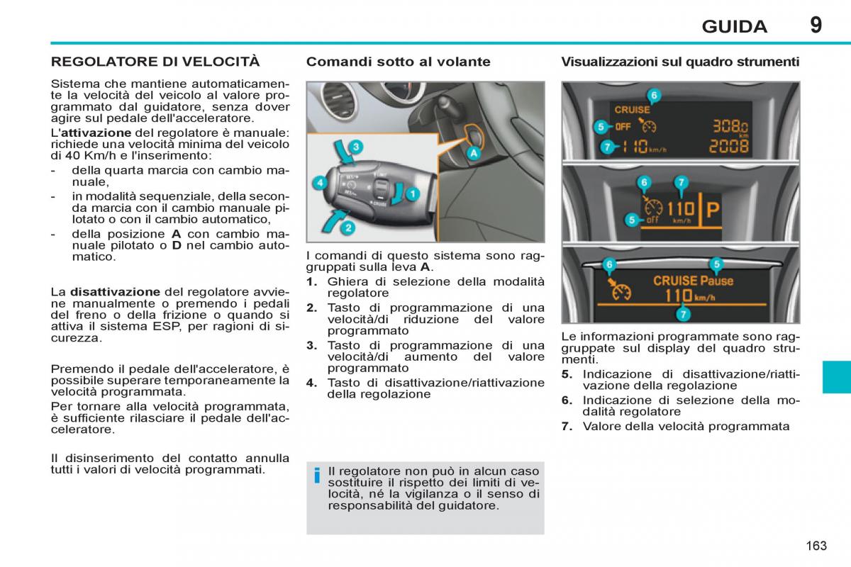 Peugeot 308 SW I 1 manuale del proprietario / page 165