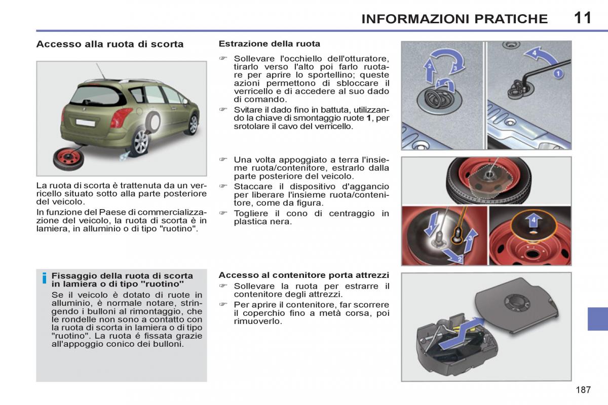 Peugeot 308 SW I 1 manuale del proprietario / page 189