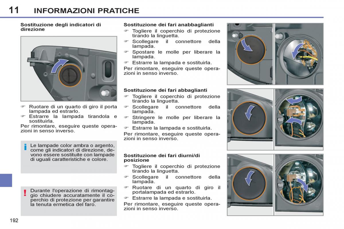 Peugeot 308 SW I 1 manuale del proprietario / page 194