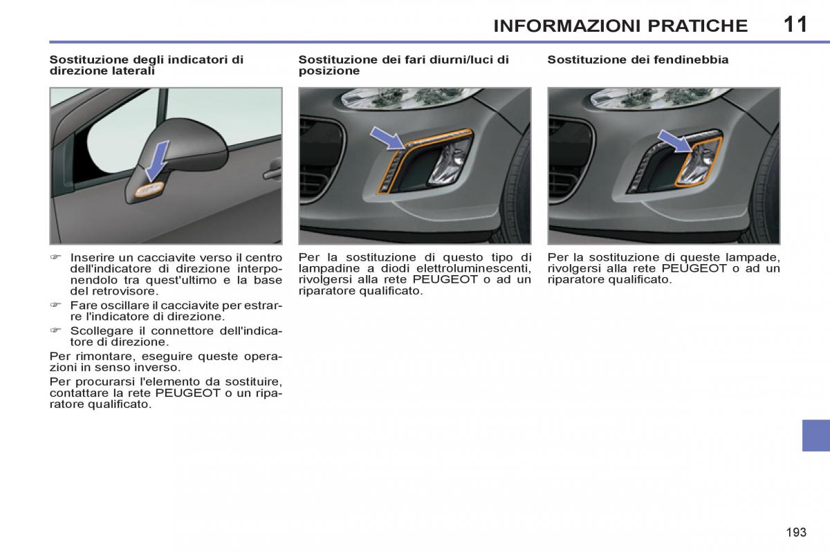 Peugeot 308 SW I 1 manuale del proprietario / page 195