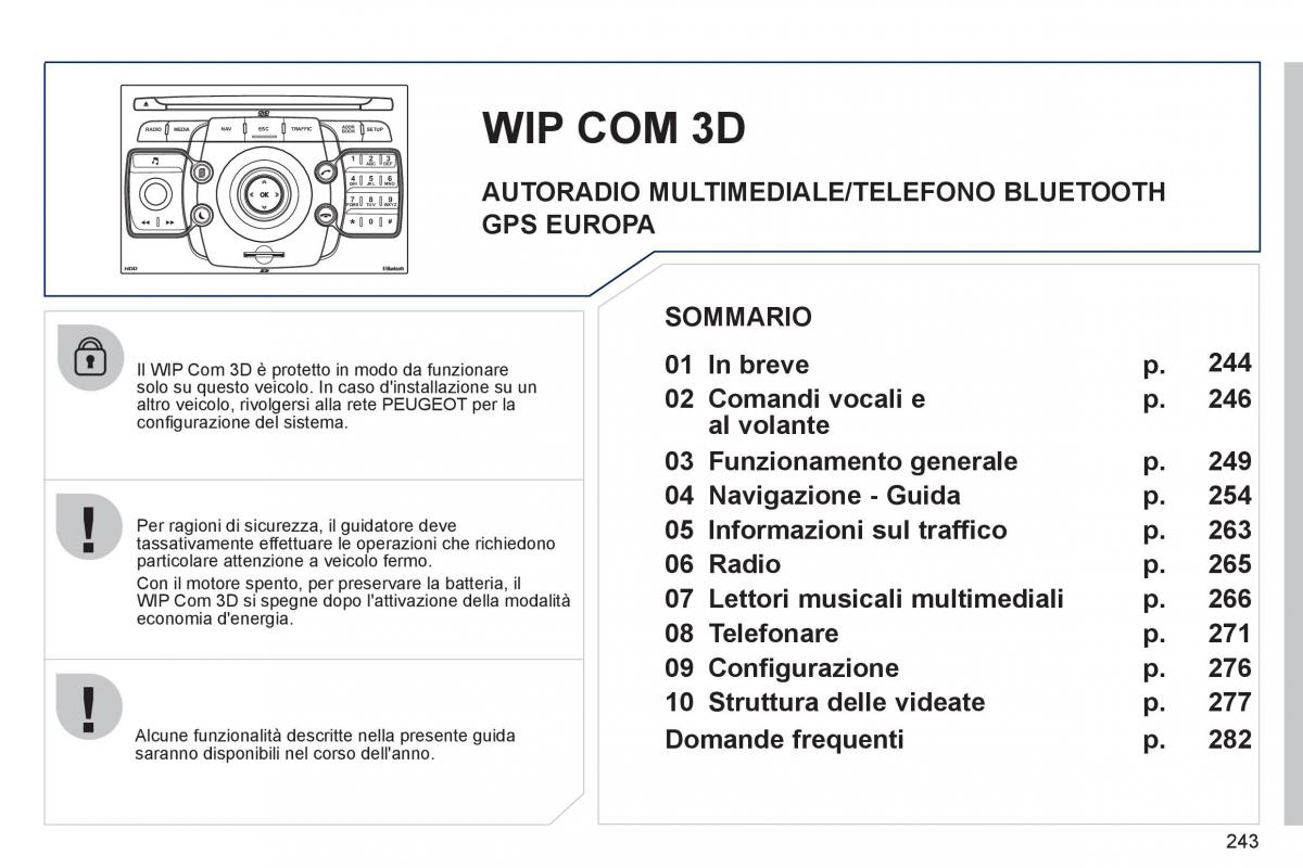 Peugeot 308 SW I 1 manuale del proprietario / page 245