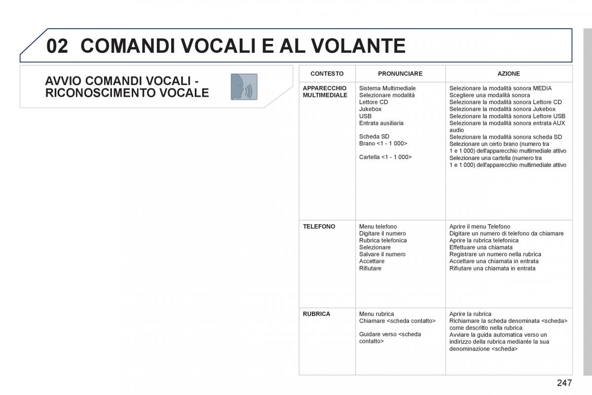 Peugeot 308 SW I 1 manuale del proprietario / page 249