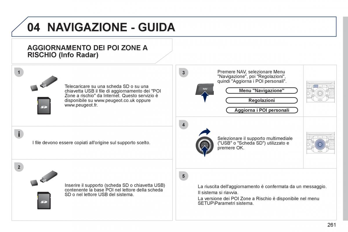 Peugeot 308 SW I 1 manuale del proprietario / page 263