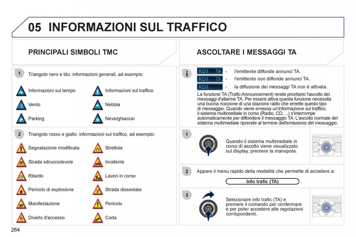 Peugeot 308 SW I 1 manuale del proprietario / page 266