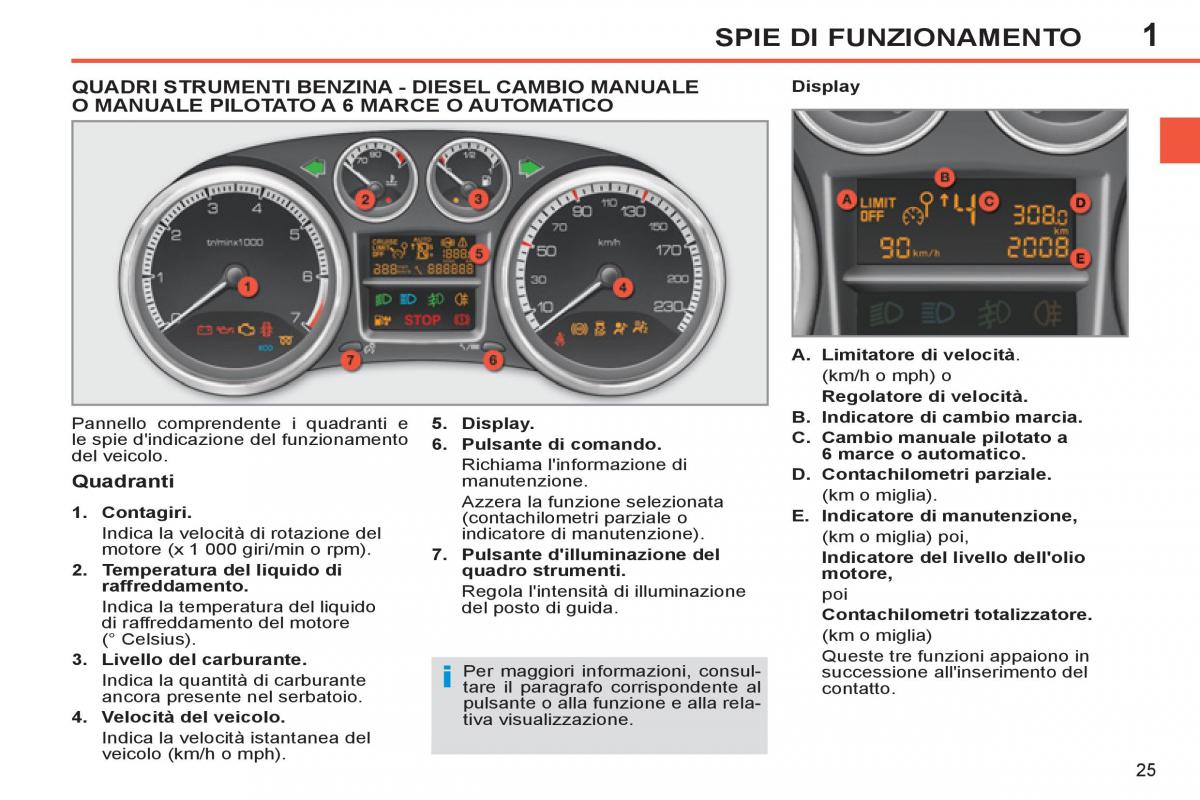 Peugeot 308 SW I 1 manuale del proprietario / page 27