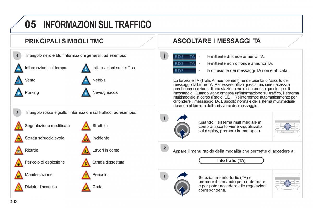 Peugeot 308 SW I 1 manuale del proprietario / page 304