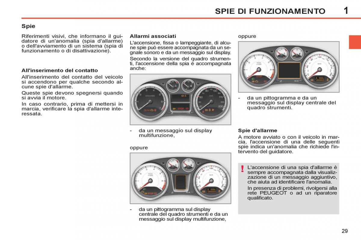 Peugeot 308 SW I 1 manuale del proprietario / page 31