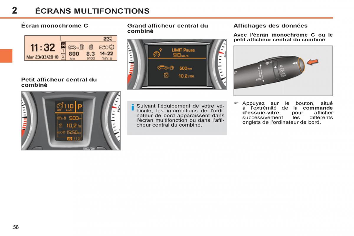 Peugeot 308 SW I 1 manuel du proprietaire / page 60