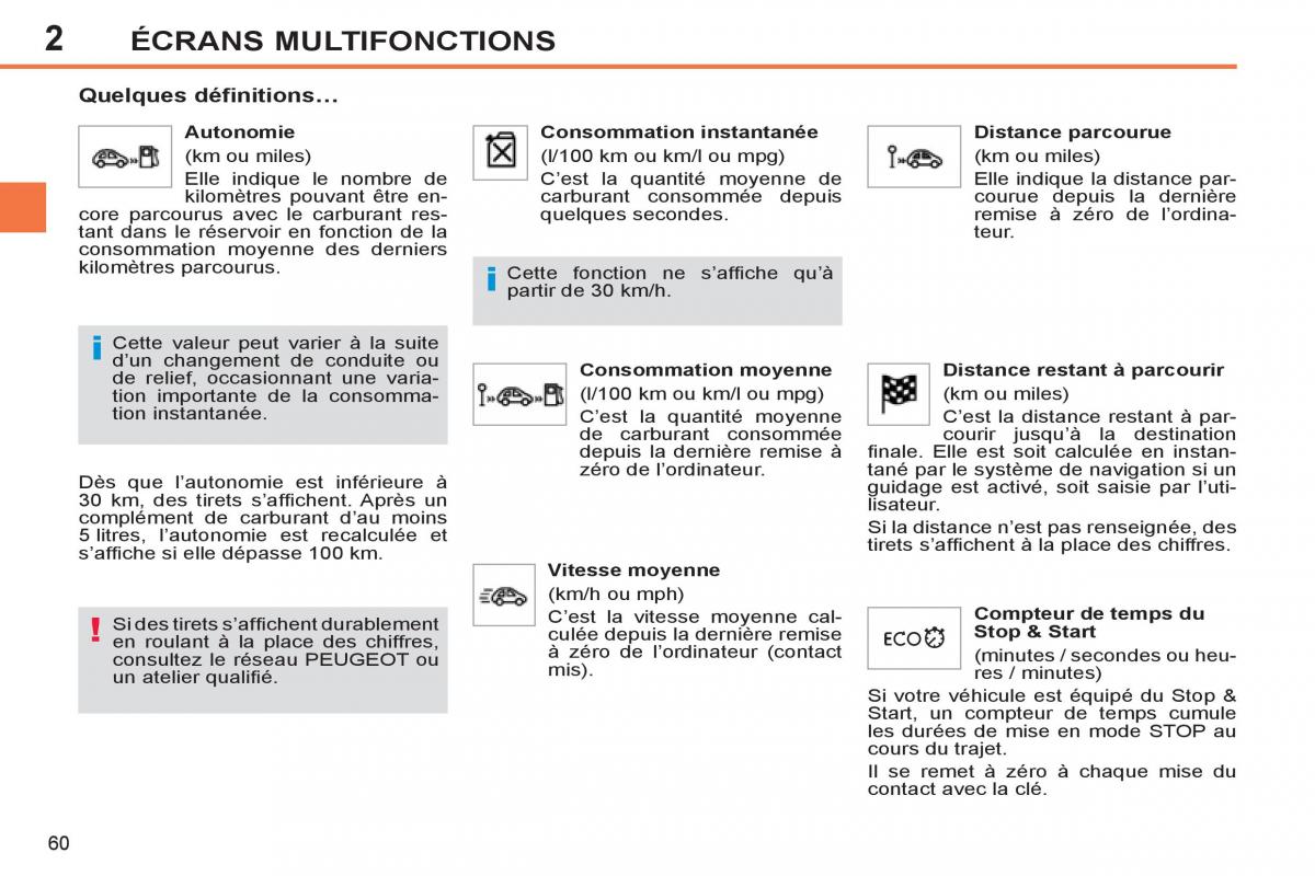 Peugeot 308 SW I 1 manuel du proprietaire / page 62