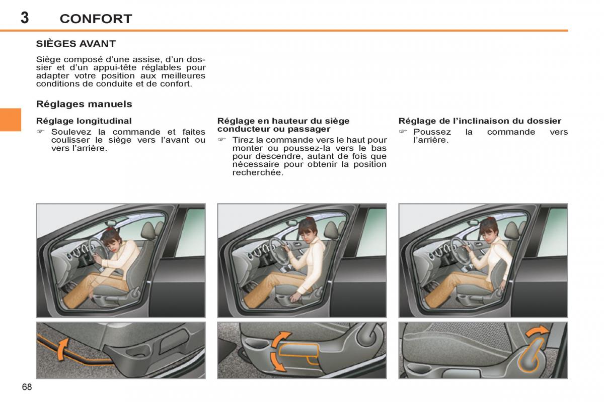 Peugeot 308 SW I 1 manuel du proprietaire / page 70