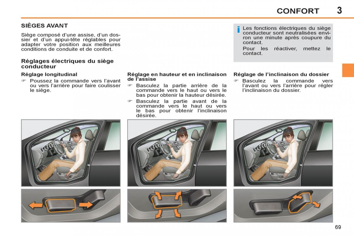 Peugeot 308 SW I 1 manuel du proprietaire / page 71