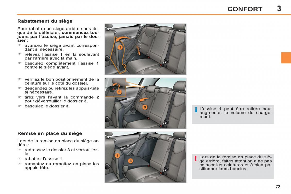 Peugeot 308 SW I 1 manuel du proprietaire / page 75