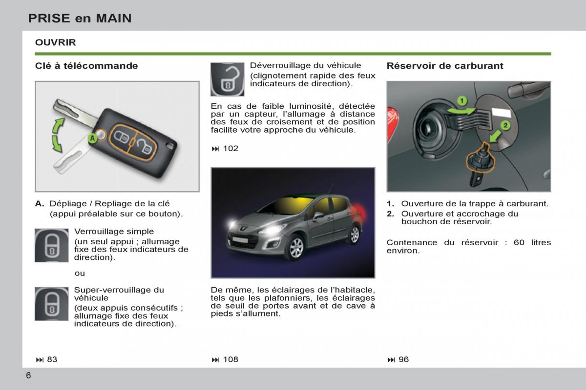 Peugeot 308 SW I 1 manuel du proprietaire / page 8