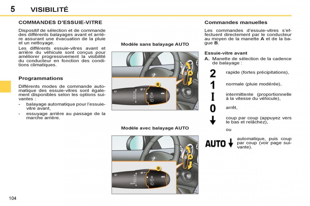 Peugeot 308 SW I 1 manuel du proprietaire / page 106