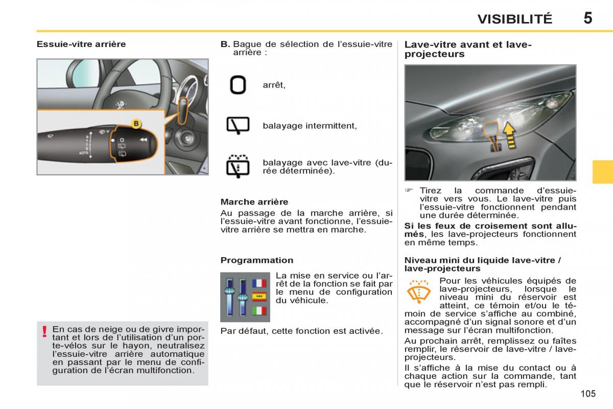 Peugeot 308 SW I 1 manuel du proprietaire / page 107