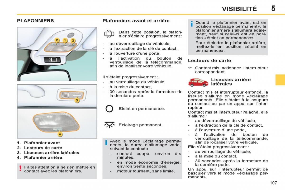 Peugeot 308 SW I 1 manuel du proprietaire / page 109