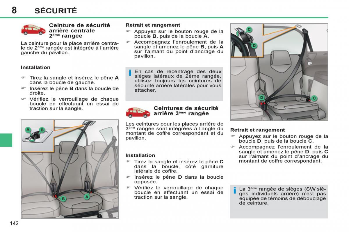 Peugeot 308 SW I 1 manuel du proprietaire / page 144