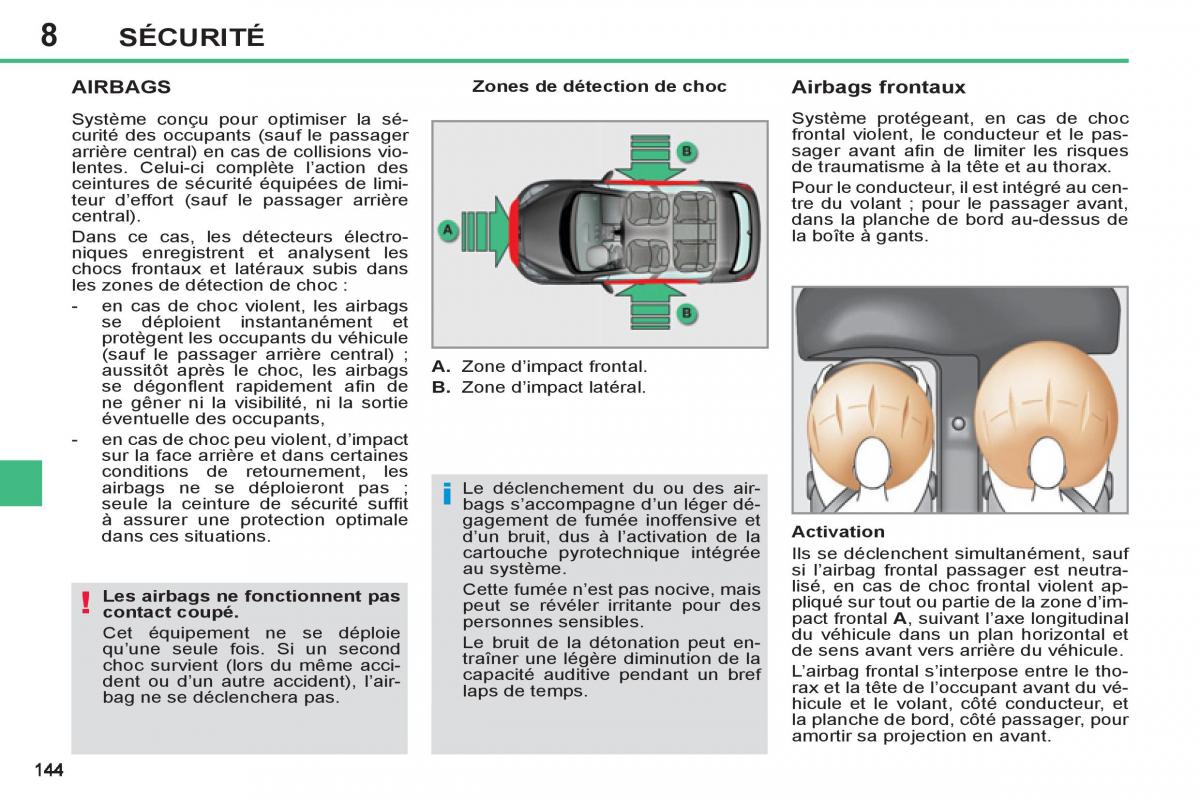 Peugeot 308 SW I 1 manuel du proprietaire / page 146