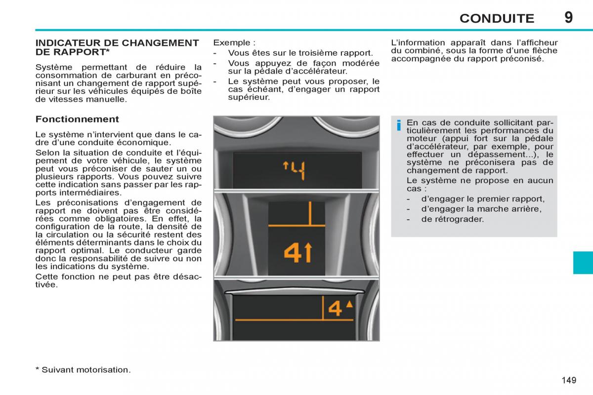 Peugeot 308 SW I 1 manuel du proprietaire / page 151