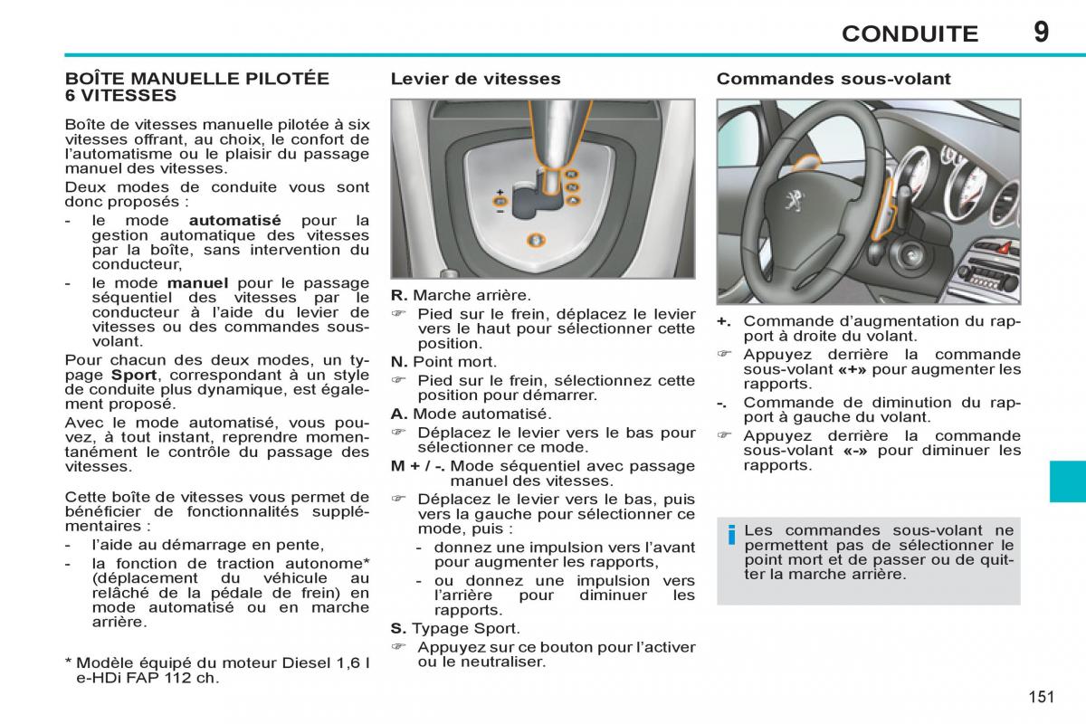 Peugeot 308 SW I 1 manuel du proprietaire / page 153