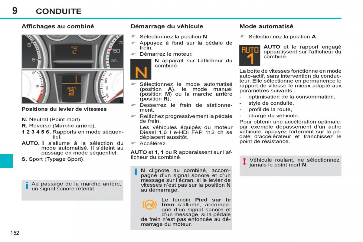 Peugeot 308 SW I 1 manuel du proprietaire / page 154