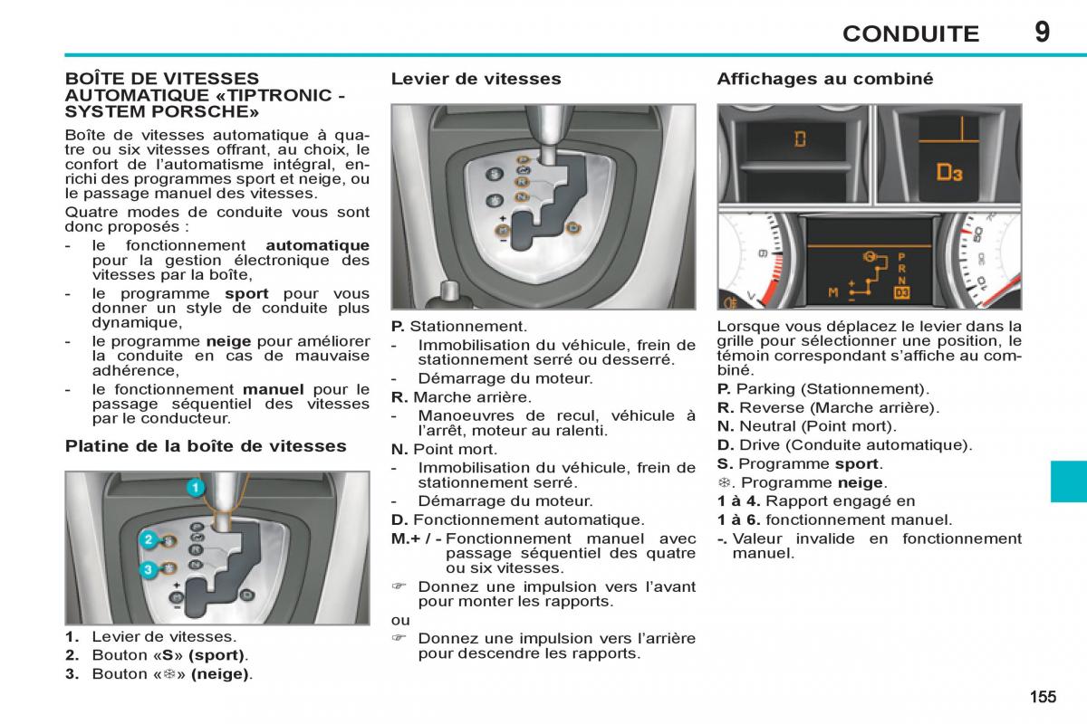 Peugeot 308 SW I 1 manuel du proprietaire / page 157