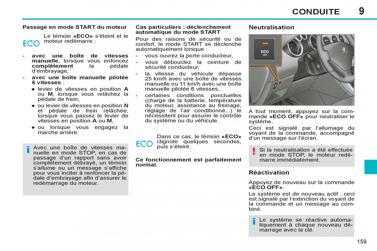 Peugeot 308 SW I 1 manuel du proprietaire / page 161