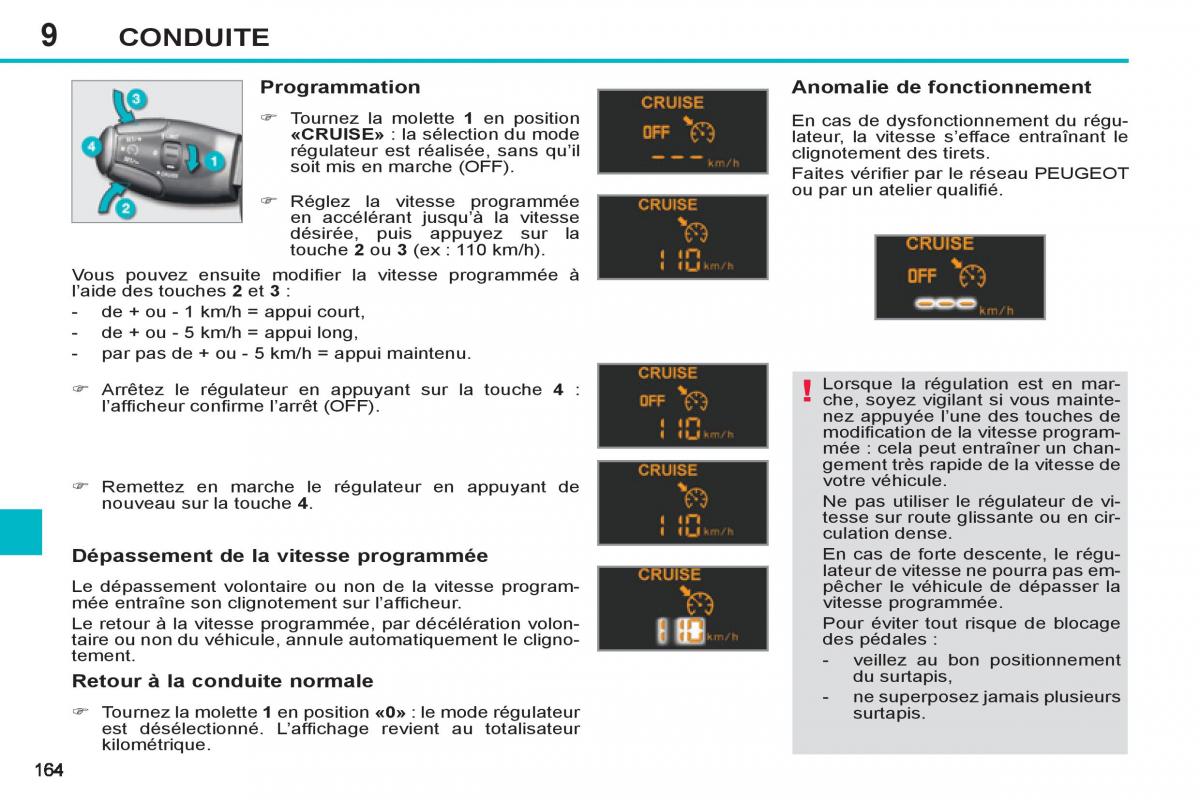 Peugeot 308 SW I 1 manuel du proprietaire / page 166