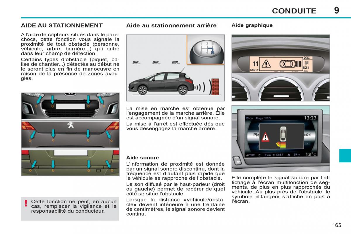 Peugeot 308 SW I 1 manuel du proprietaire / page 167