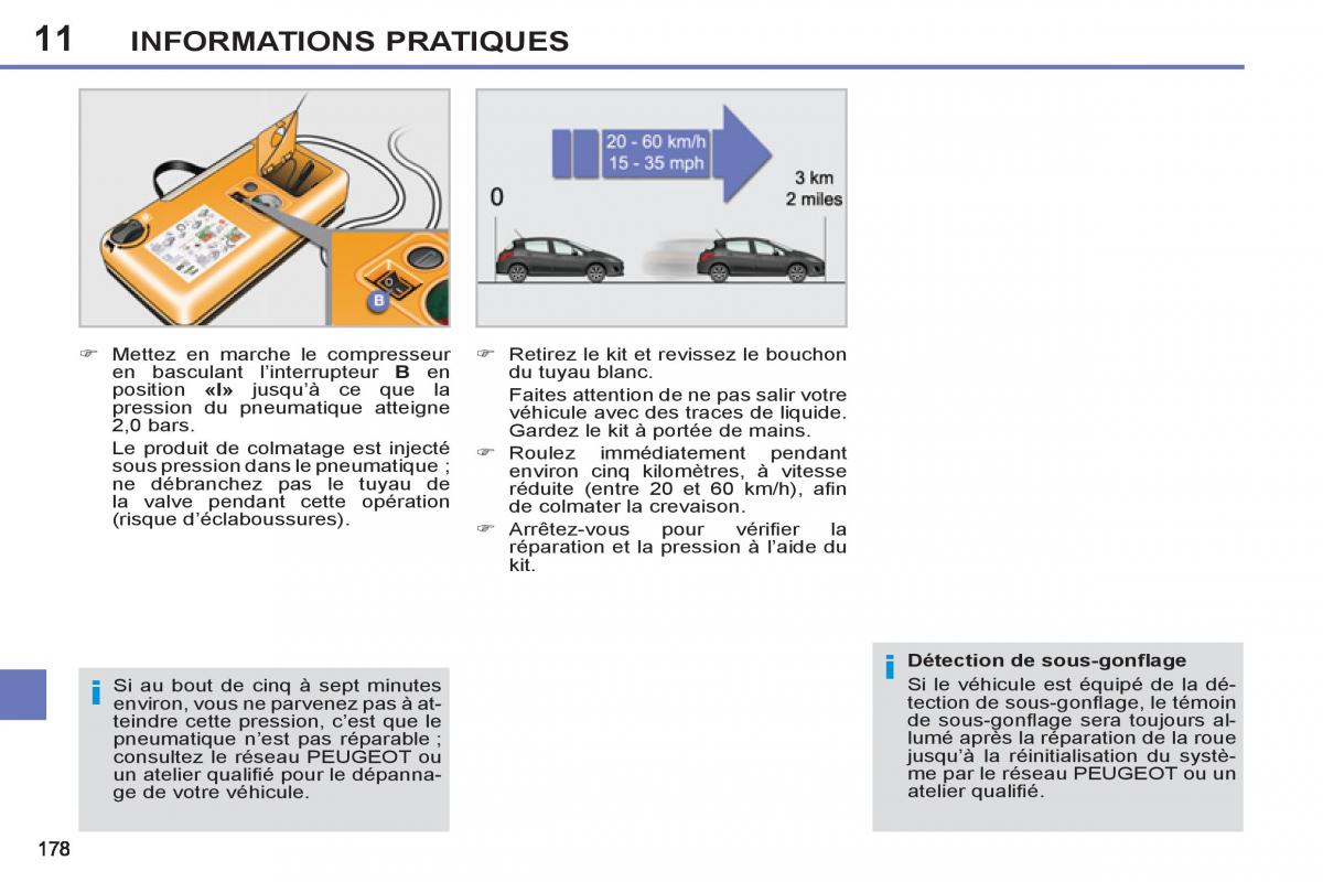 Peugeot 308 SW I 1 manuel du proprietaire / page 180