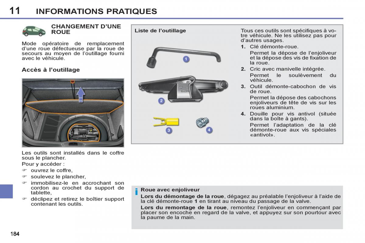 Peugeot 308 SW I 1 manuel du proprietaire / page 186