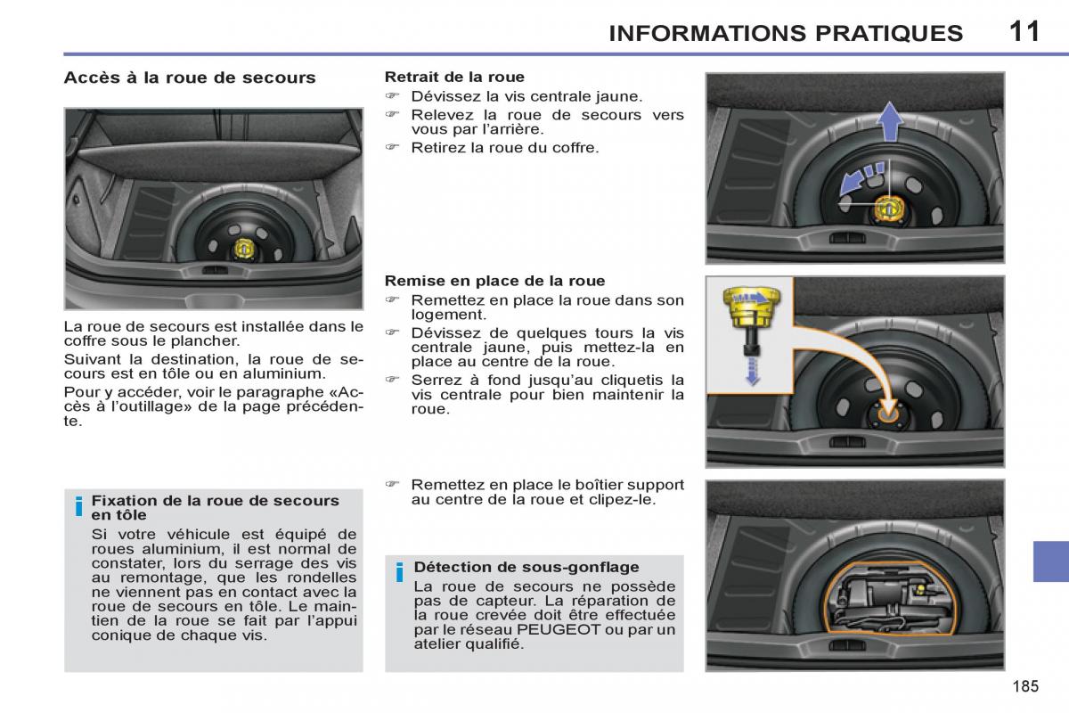 Peugeot 308 SW I 1 manuel du proprietaire / page 187