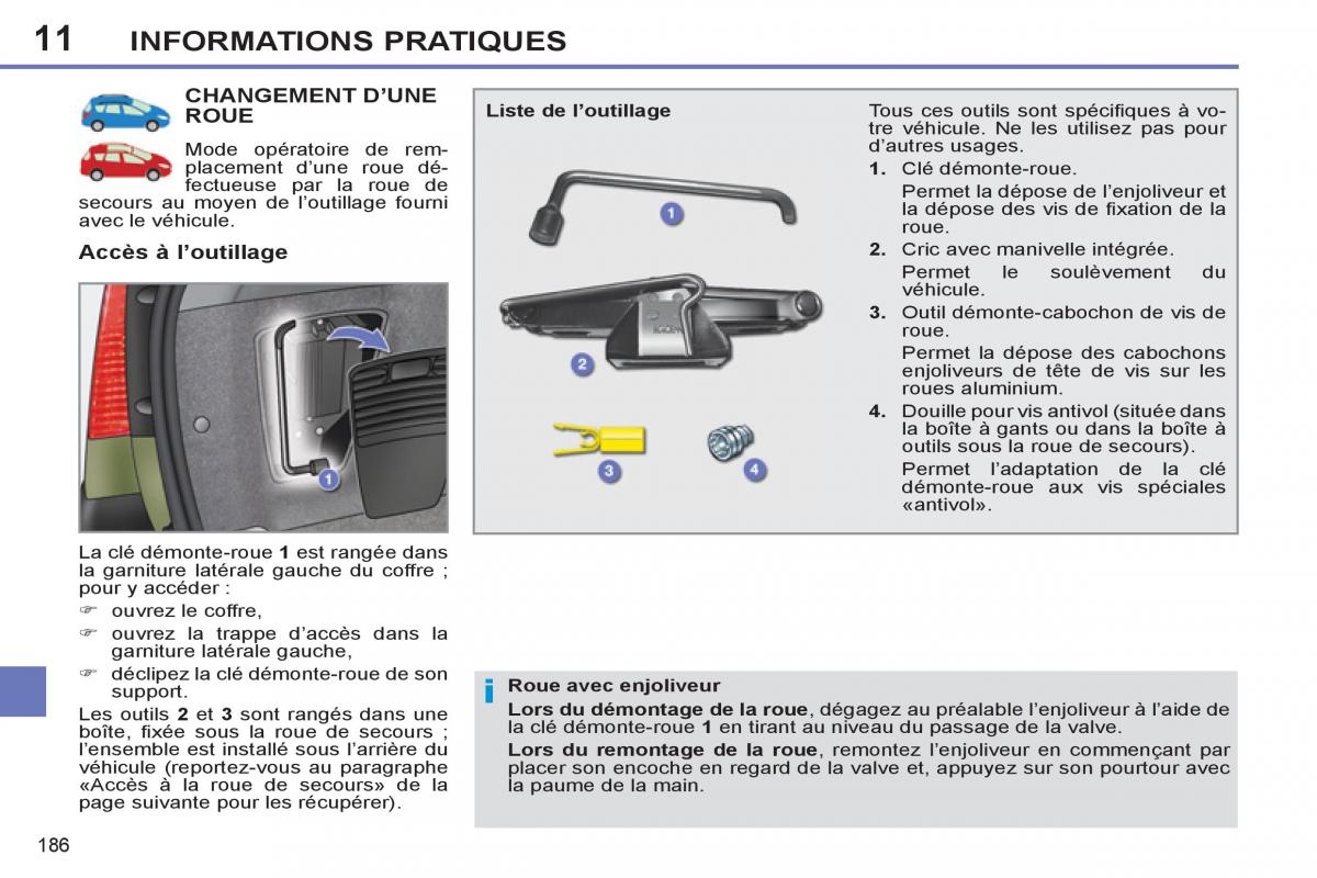 Peugeot 308 SW I 1 manuel du proprietaire / page 188